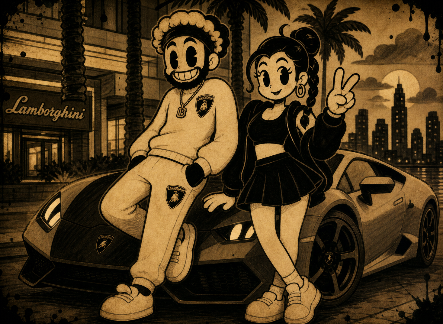 GIRL AND CARS